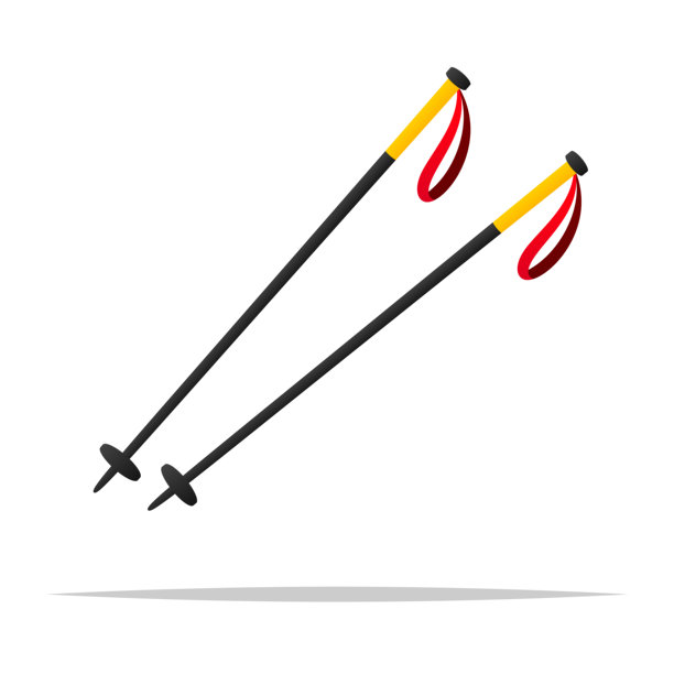 登山杖矢量图，孤立的插画图片下载