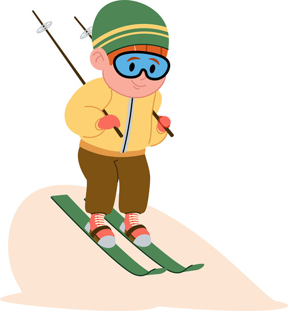 213_elements__儿童滑雪_滑雪板_冬季_孩子图片下载