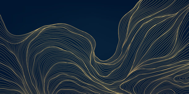 矢量日式线条波浪，抽象海洋纹理，亚洲风格插画。流动包裹，有机海报，河流，云朵曲线形状。图片下载