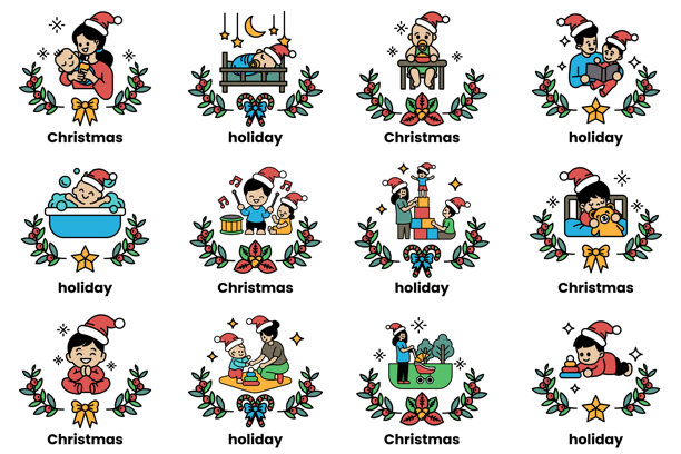 圣诞主题的图片集，包含人物和儿童图片下载