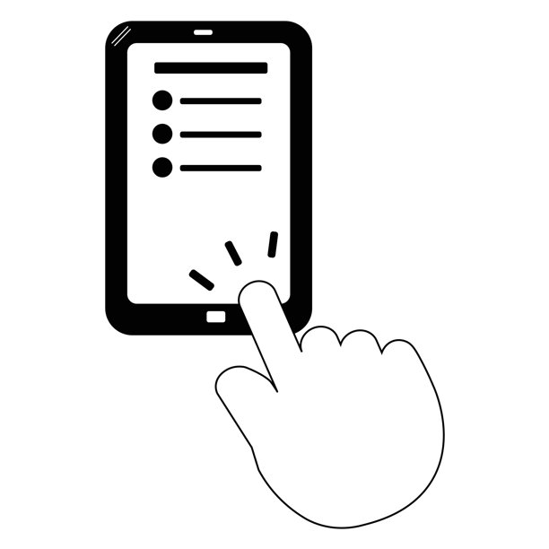 智能手机和平板电脑图标，矢量图，白色背景上的在线清单，用于网站插画图片下载