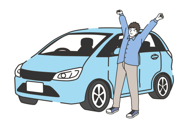 男性在驾驶休息期间伸展插画图片下载