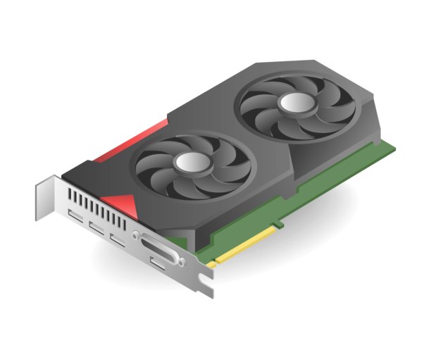 科技主题的电脑VGA显存概念插画图片下载