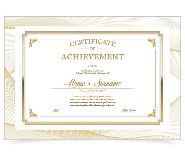 简约的感谢状边框模板。荣誉文凭。证书或文凭复古设计模板，插画素材图片下载