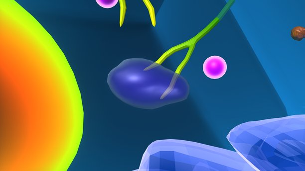 植物细胞结构。三维插画图片下载