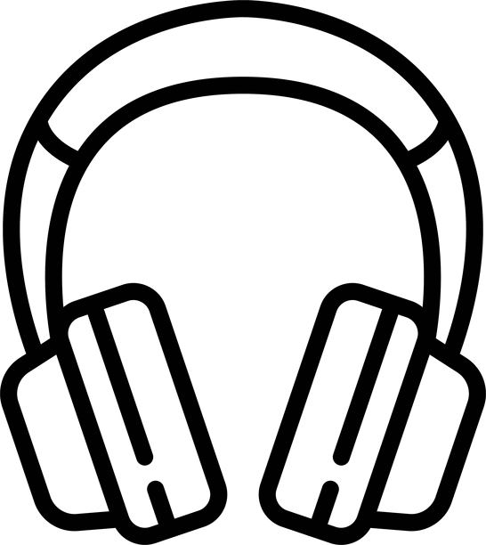 耳机插画矢量轮廓图标图片下载