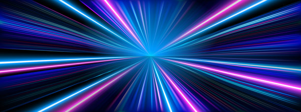 城市灯光背景下的速度特效，带有透视轨迹和公路运动，或是动态线条的汽车插画。赛道胜利与快速体育场高速公路，带有霓虹光线和疾速模糊的卡丁车设计。图片下载