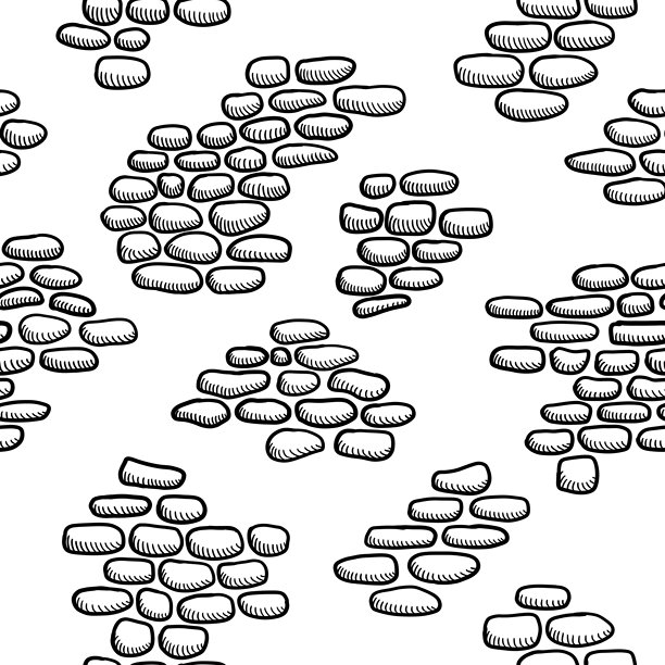 无缝手绘石材质感的卡通墙壁插画图片下载