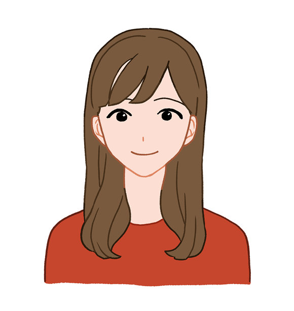 一位年轻女子正面微笑的插画图片下载