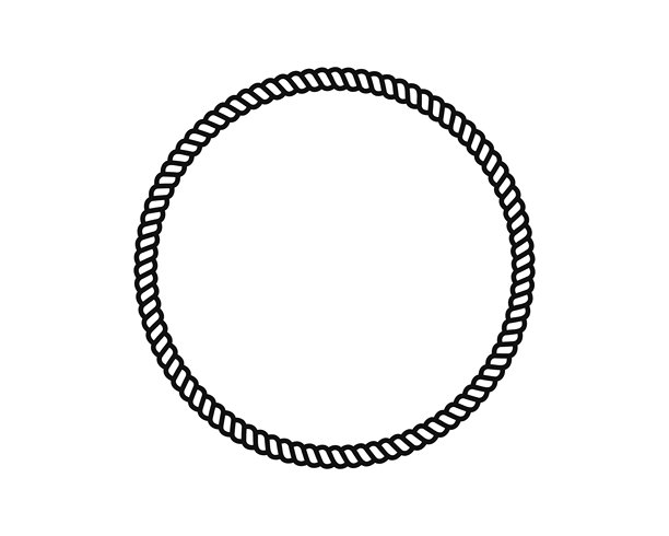 圆形绳框。麻绳、线或电缆纹理的圆形，在白色背景上孤立。海事风格的图片或照片晕影。矢量平面插图图片下载