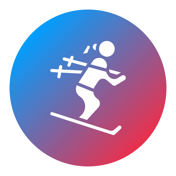 滑雪女矢量图标图片下载