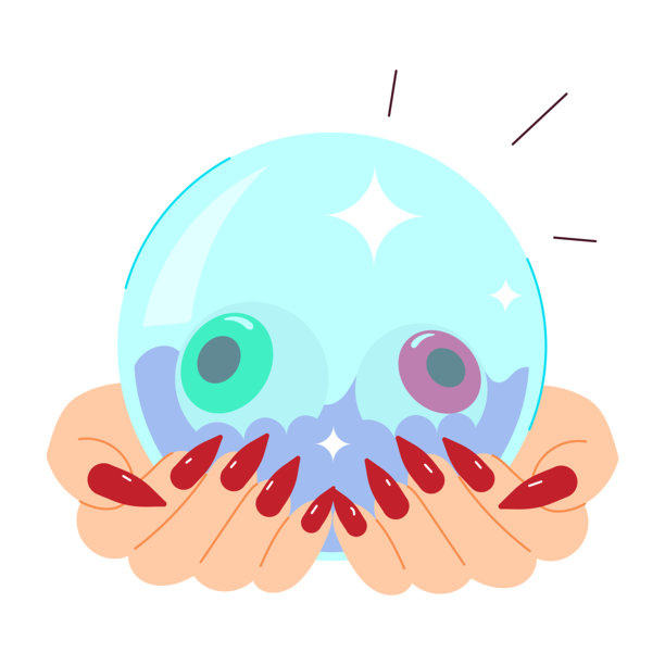 一个魔术球扁平风格贴纸图片下载