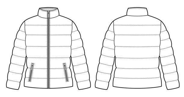 女士短款羽绒服，腰部有抽绳设计图片下载