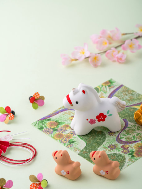 新年，2026马年，日式新年贺卡素材。图片下载