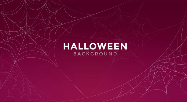 万圣节背景，品红色蜘蛛网，矢量插画，不给糖就捣蛋，诡异节日图片下载