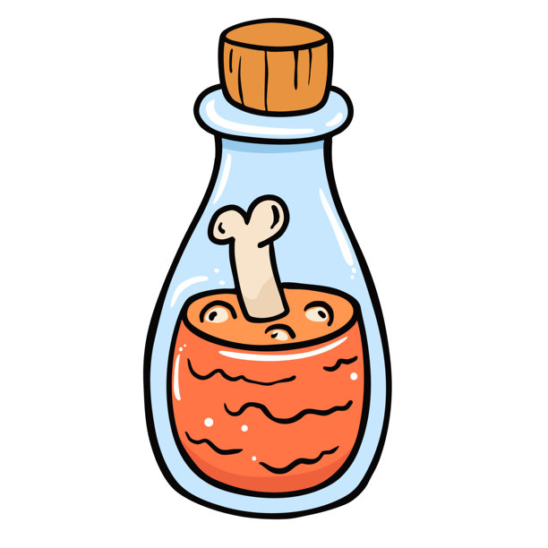 手绘风格的万圣节女巫药水瓶概念插画（轮廓）图片下载