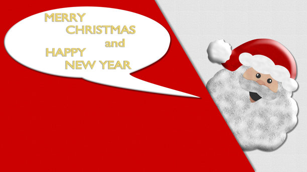 圣诞老人与空间文本的圣诞节图形 - 3D插画图片下载