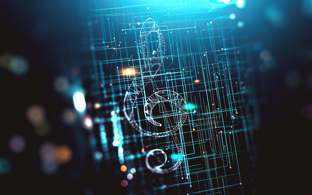 抽象数字音乐背景。云音乐。3D插画图片下载