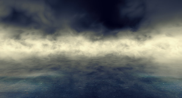 黑暗空间中的烟雾或薄雾与聚光灯。3D插画图片下载