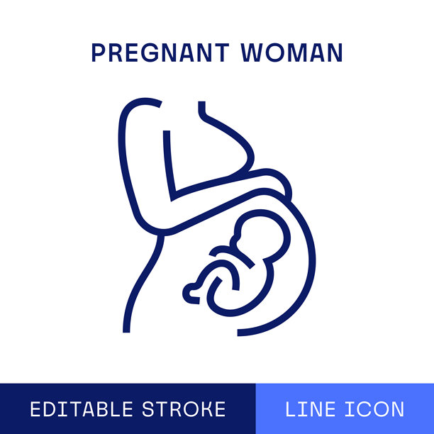 孕妇单线图标图片下载