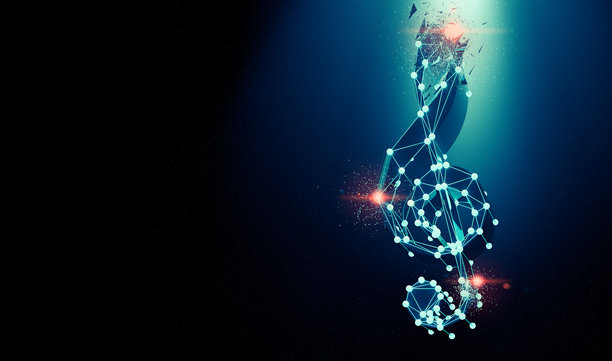 网络音乐和云音乐共享。3D插画。图片下载