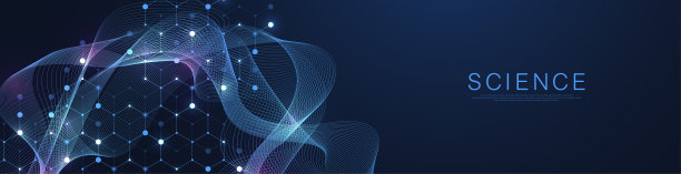 分子抽象结构与基因工程DNA。医疗保健和医学背景概念。科学研究背景。波动流。创新模式。矢量图。图片下载