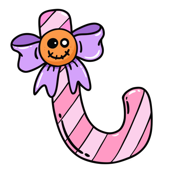 万圣节糖果手绘轮廓概念插画图片下载