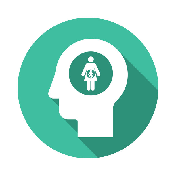 孕妇标志圆形头部字形图标图片下载