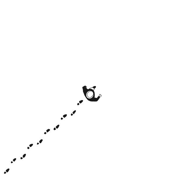 街上行走的男人在地上留下脚印，过去的概念插画图片下载