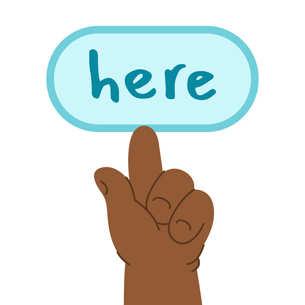 儿童伸出食指向上指的手势，黑色手部。矢量插画图片下载