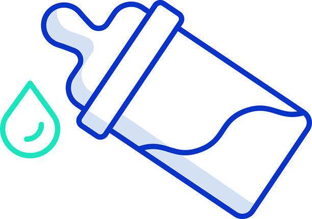 牛奶瓶轮廓彩色矢量插画图标图片下载