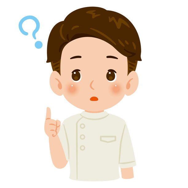 身穿白色医疗工作服的困惑男子，上半身插画图片下载