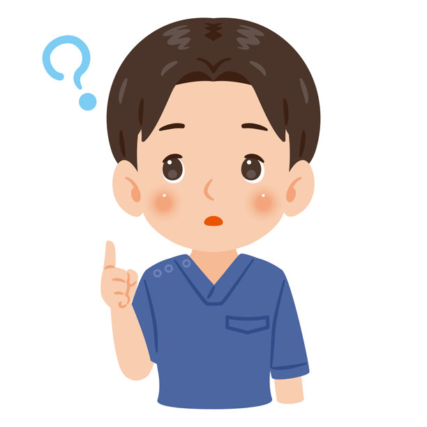 身穿蓝色工作服的困惑男子，上半身插画图片下载