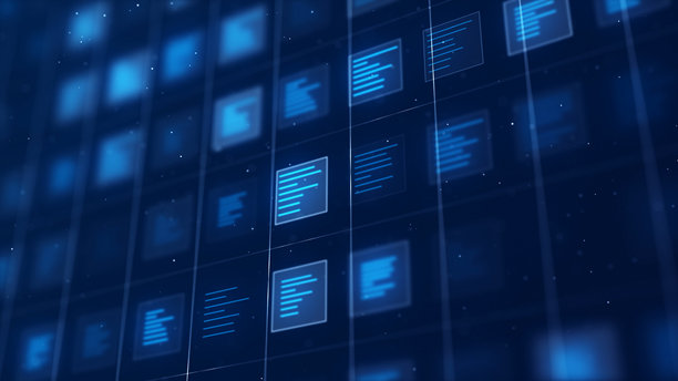 4K未来派图形用户界面网格背景-可循环-4K素材图片下载