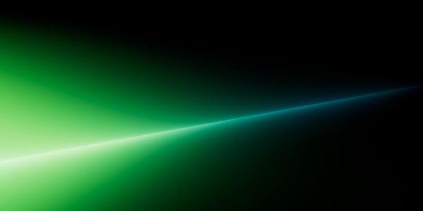 利刃霓虹光束划破翠绿迷雾，营造出极具戏剧张力的科幻氛围。高冲击力的背景，适合产品发布和精准科技广告。3D渲染插画。图片下载