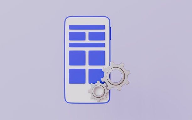 手机设置图标3D插画图片下载