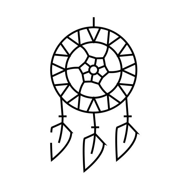 捕梦网睡眠之夜线条图标矢量图图片下载