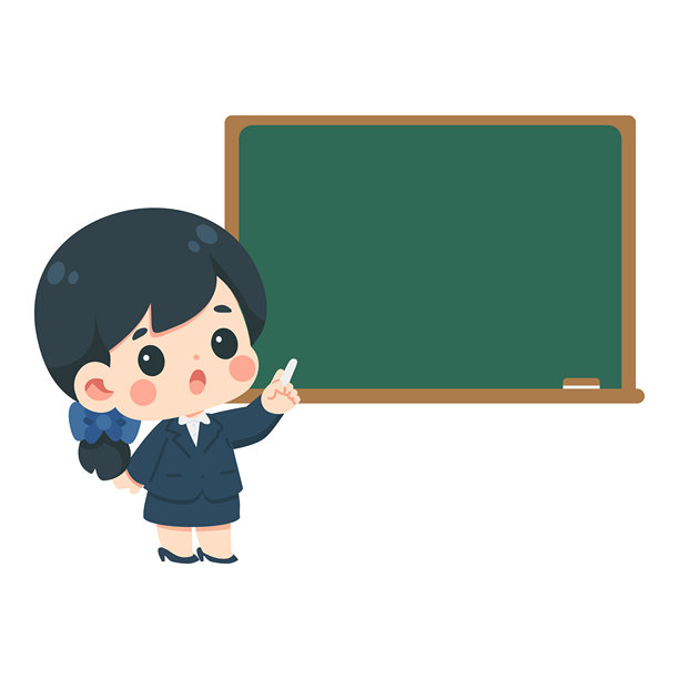 卡通老师粉笔黑板插画图片下载