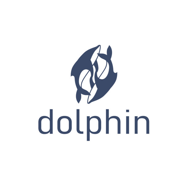 海豚标志剪影插画，海洋动物鱼类，简约概念符号模板设计图片下载