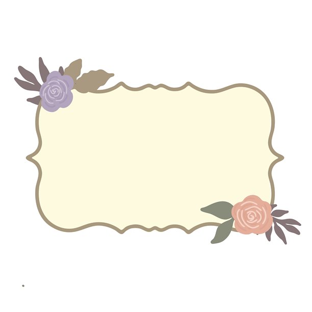 玫瑰花边框横幅，用于文字图片下载