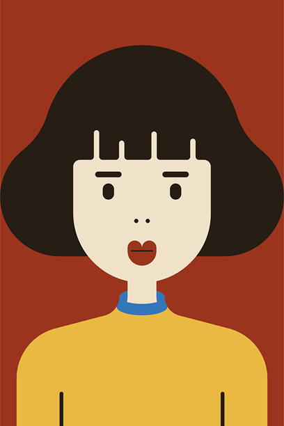 现代扁平插画风格的波普艺术女性插画图片下载