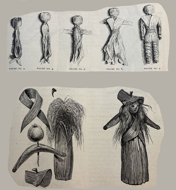 古董插画-玉米芯女孩玩偶制作图解（含玉米皮）图片下载