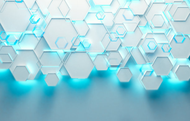 白色光泽的科技与科学背景。三维插画。图片下载