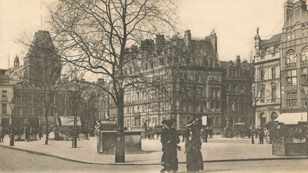 伦敦斯隆广场的复古照片图片下载