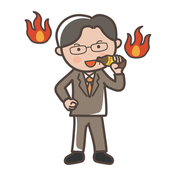 一位中年男商人的全身插画，他正在喝营养饮品以获得动力。图片下载