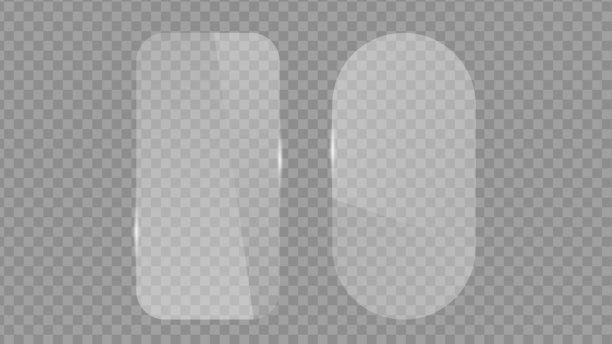 逼真透明的玻璃、窗户或镜子素材，带有透明背景图片下载