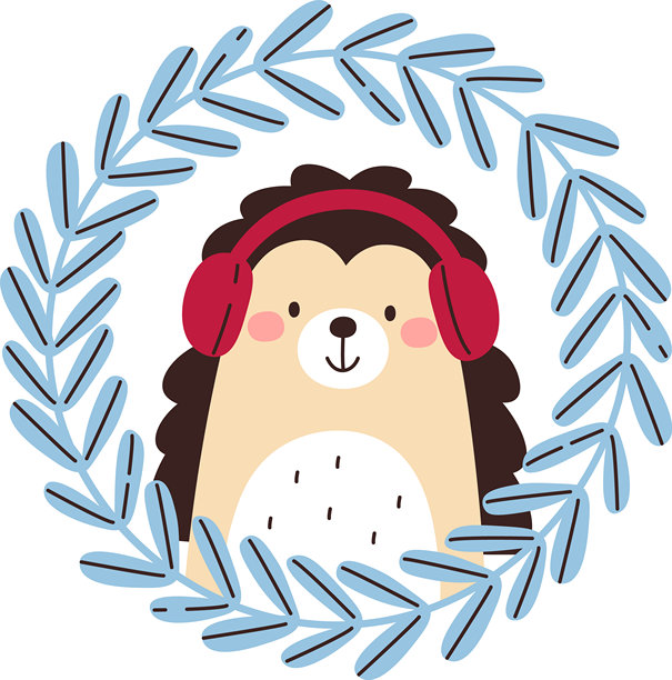 圣诞主题可爱动物插画图片下载