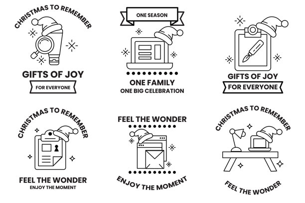 顶上带帽的六张圣诞主题图片集图片下载