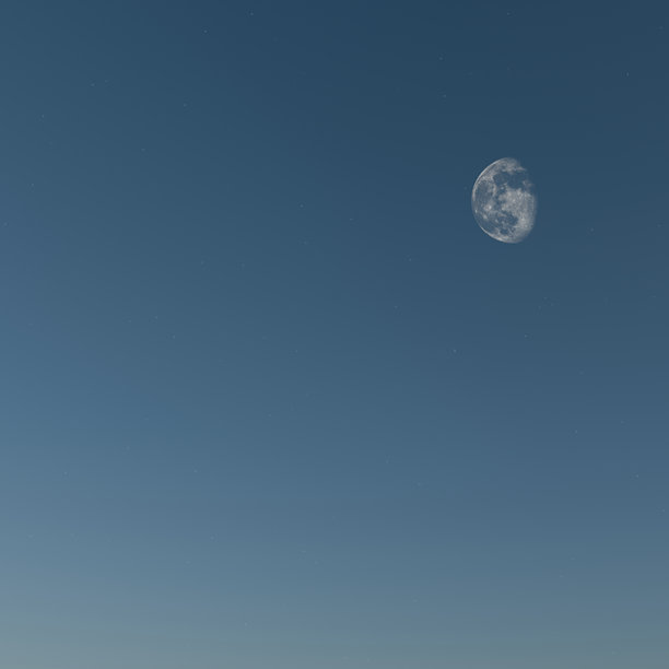 天空中月亮的3D插画图片下载