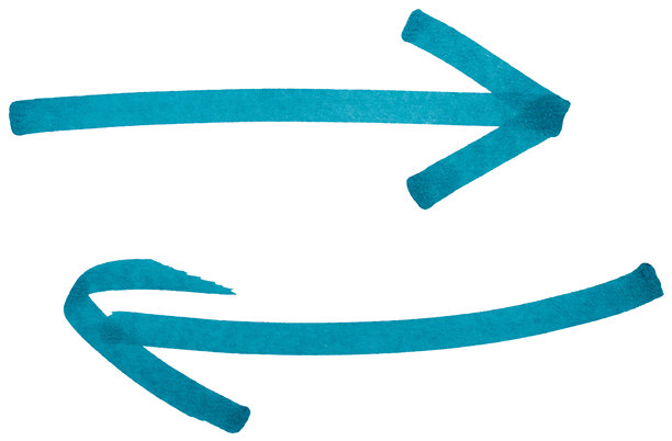 手绘蓝箭头马克笔笔触草图，抽象墨水指向符号指示方向，商业设计，涂鸦图标图片下载